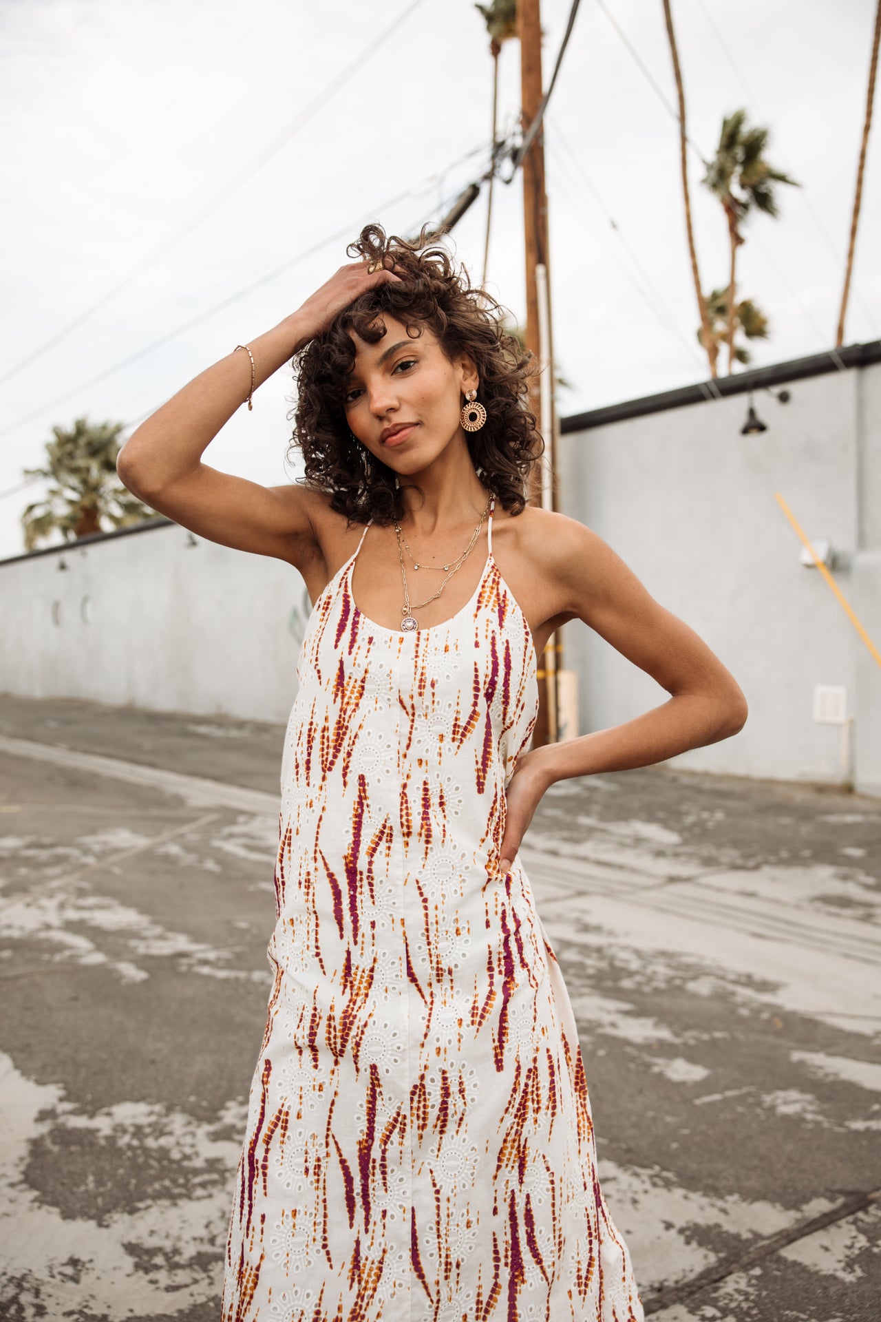 

Vestido largo Mujer Reeda Desert Tie & Dye egret | Freeman T. Porter