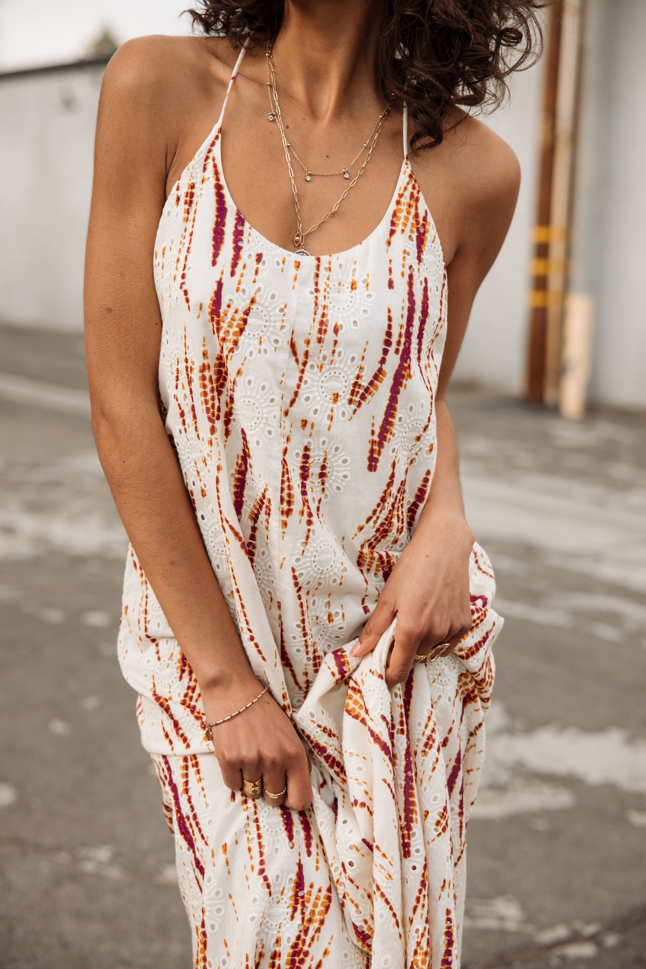 

Vestido largo Mujer Reeda Desert Tie & Dye egret | Freeman T. Porter