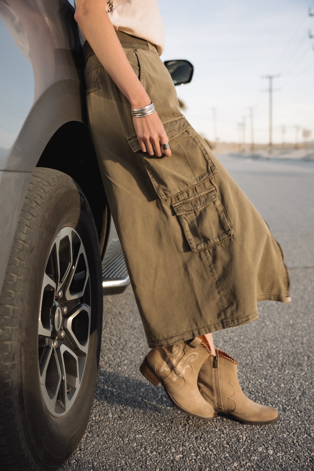 

Jupe cargo zippée Femme Kiana Jazz deep lichen green | Freeman T. Porter