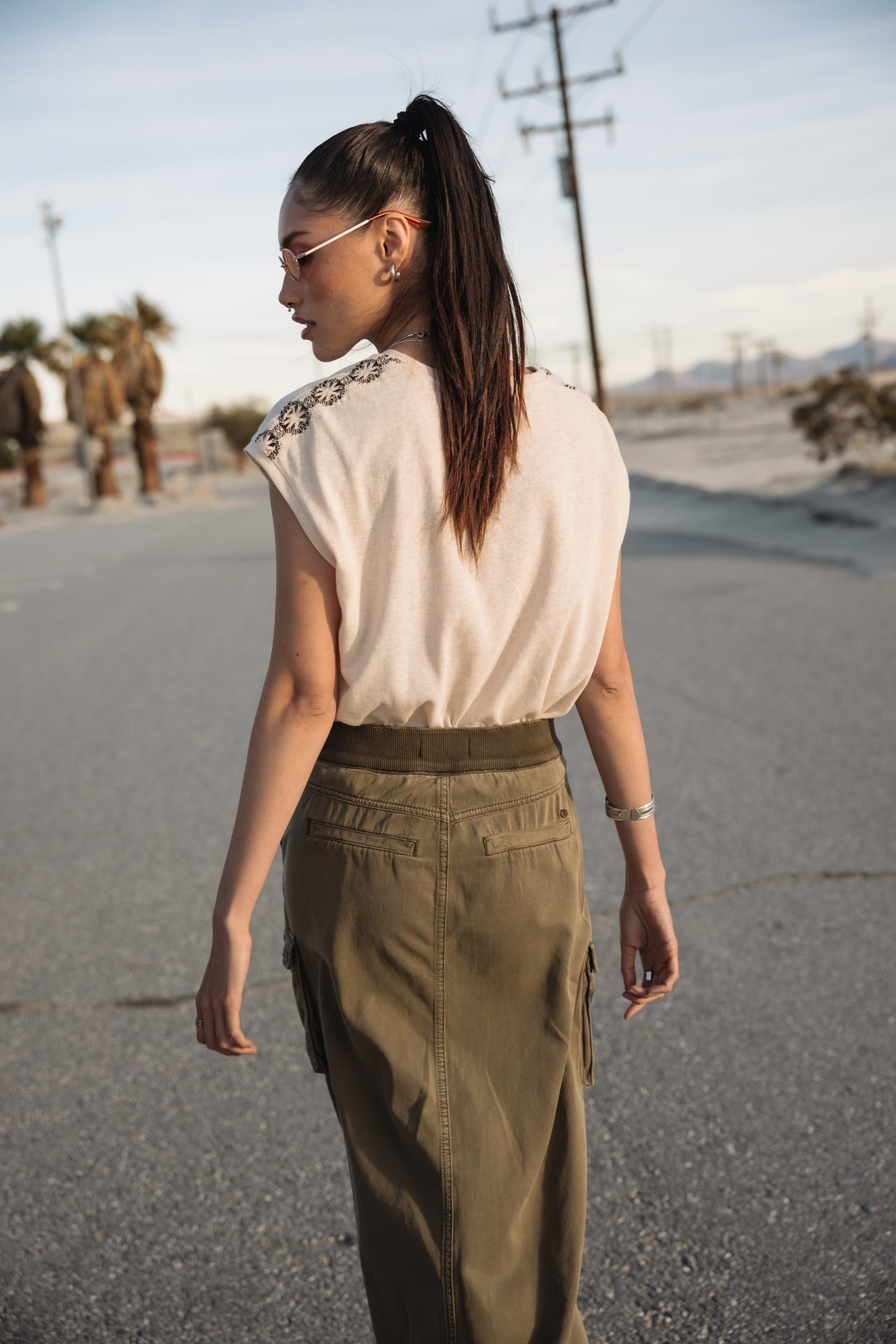 

Jupe cargo zippée Femme Kiana Jazz deep lichen green | Freeman T. Porter