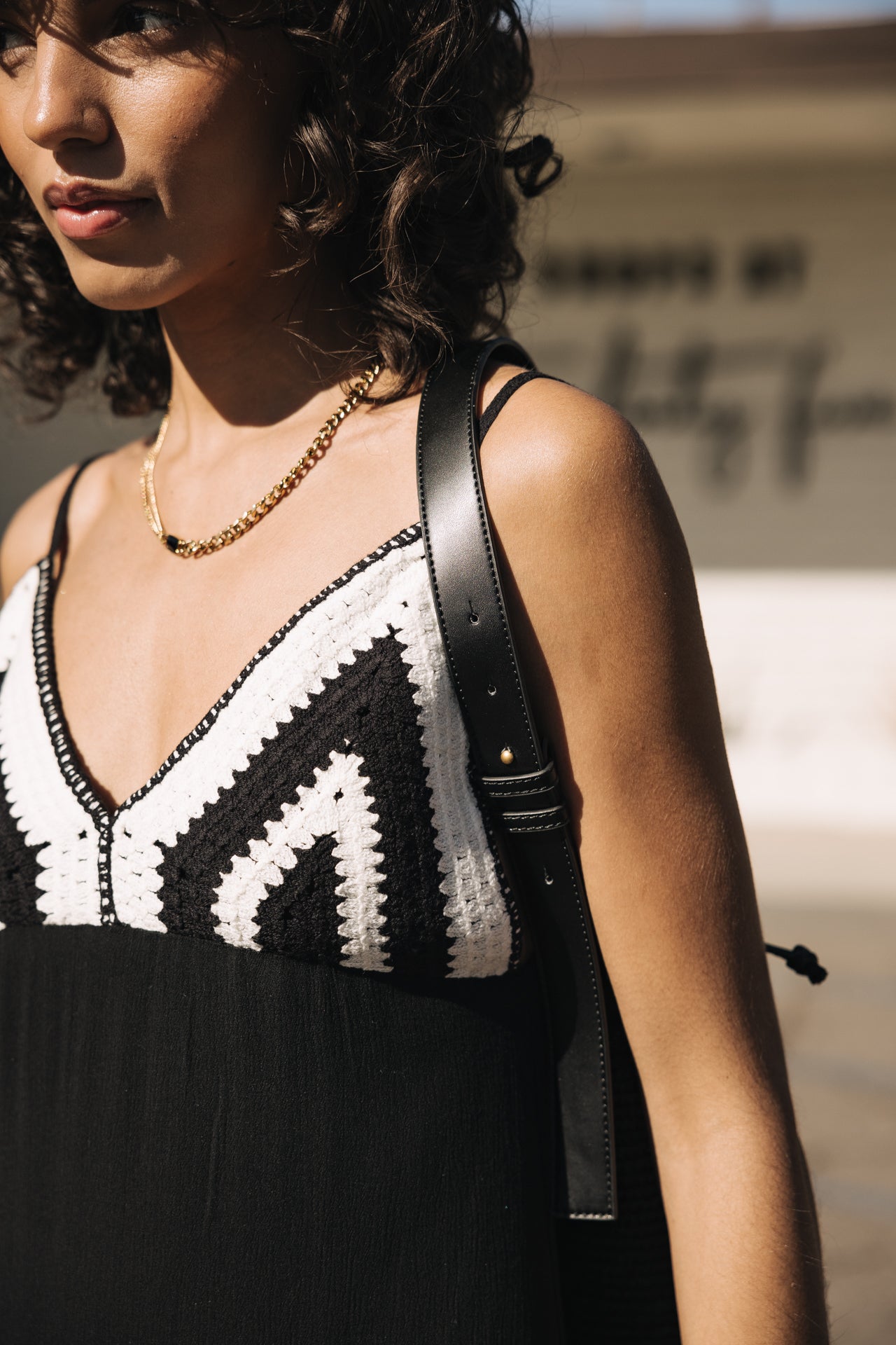 

Crochet detail dress Woman Rwany Crochet black | Freeman T. Porter