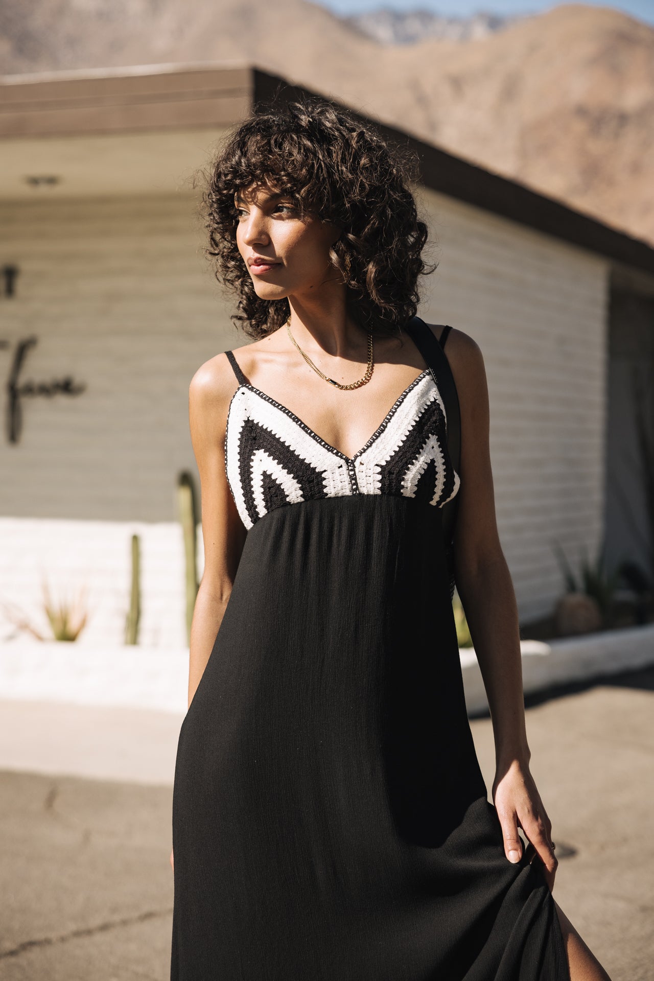 

Crochet detail dress Woman Rwany Crochet black | Freeman T. Porter