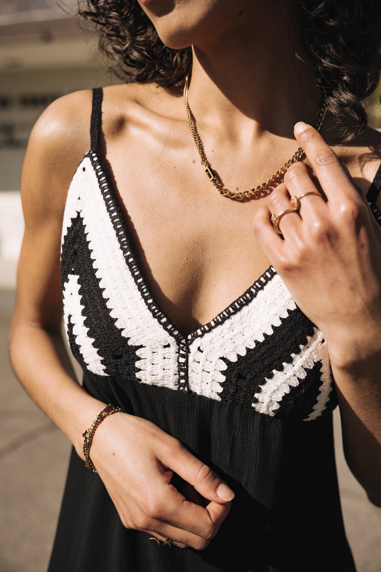 

Crochet detail dress Woman Rwany Crochet black | Freeman T. Porter