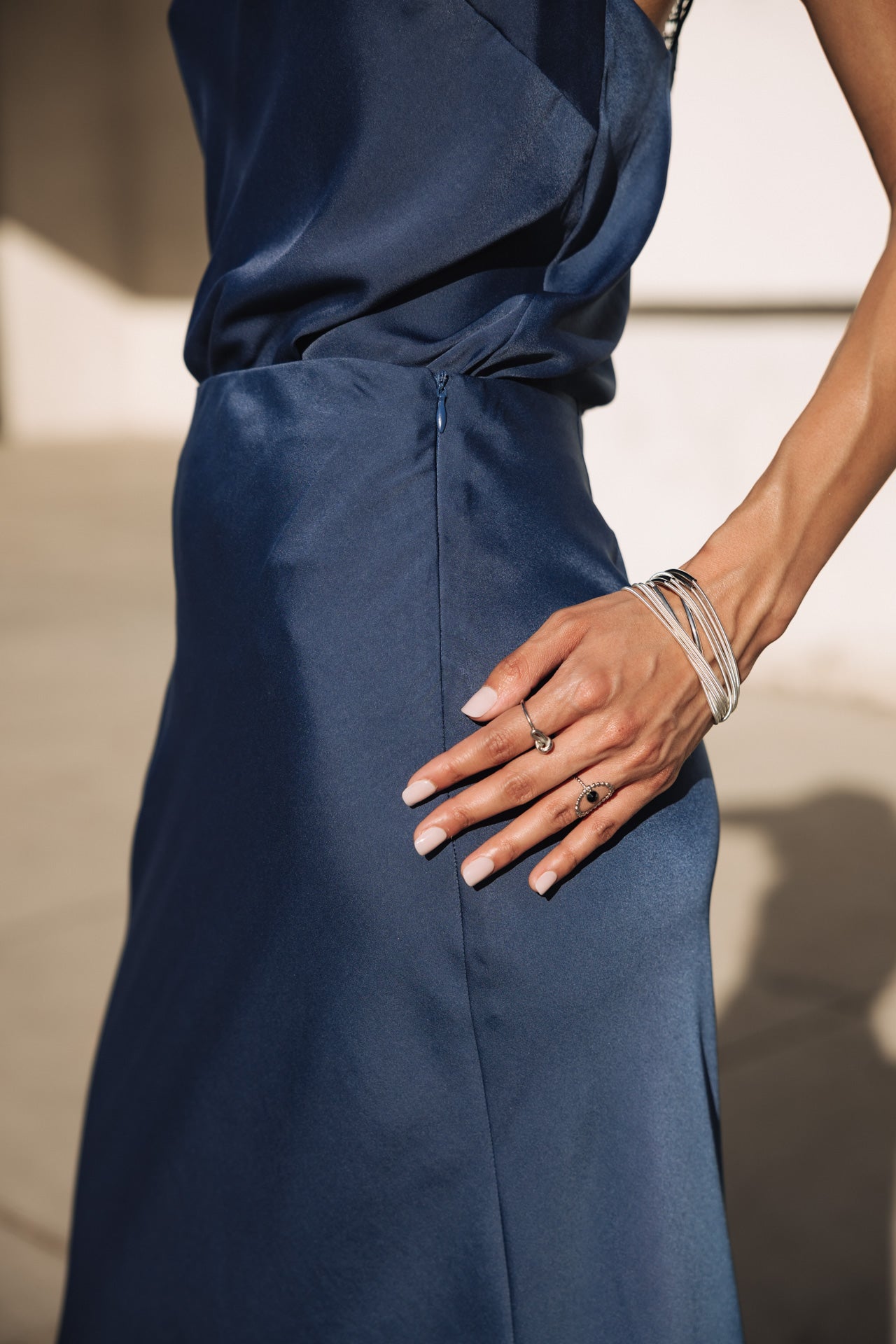 

Langer Rock Frau Justelle Plain navy | Freeman T. Porter