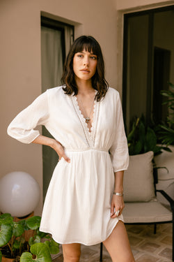 

Robe courte Femme Rudgy Plain ecru | Freeman T. Porter