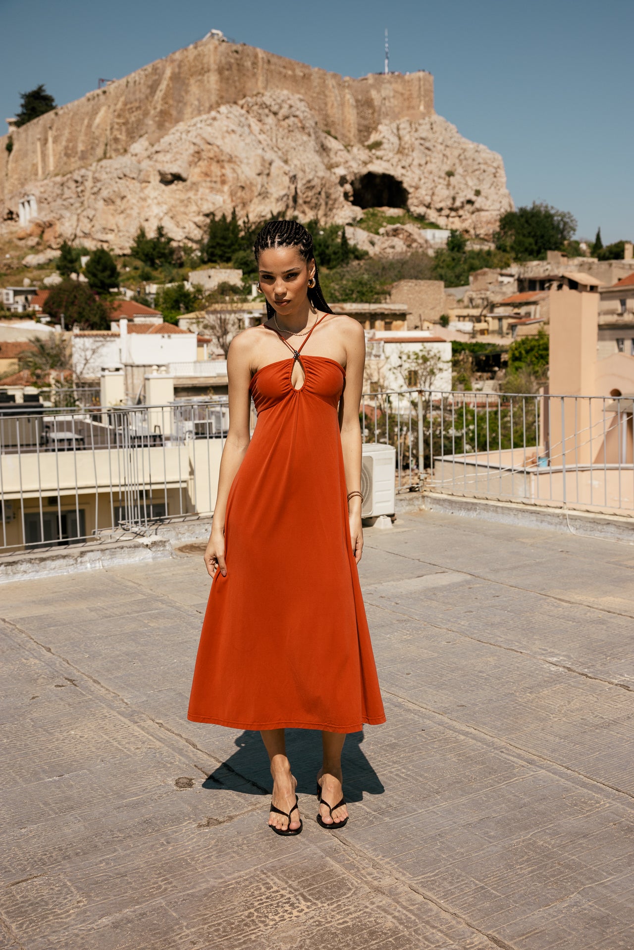 

Robe longue leger dos nue destructuré Femme Rove plain rooibos tea | Freeman T. Porter