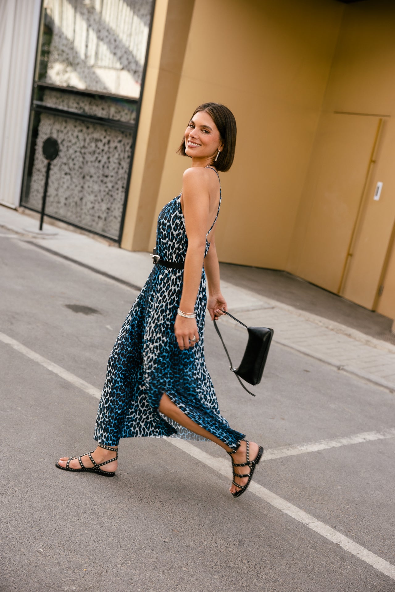 

Robe longue plissée Femme Remina Leo princess blue | Freeman T. Porter