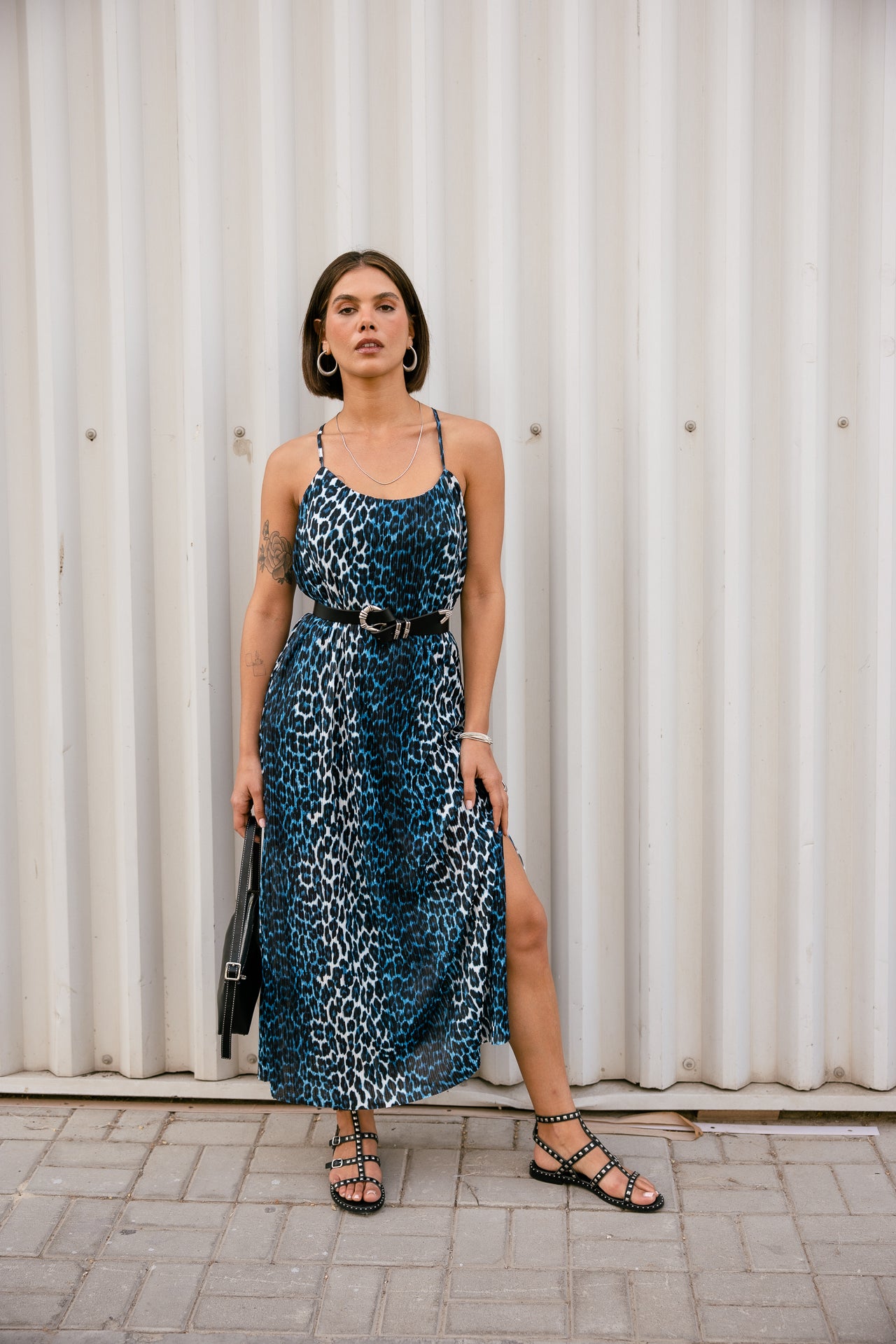 

Robe longue plissée Femme Remina Leo princess blue | Freeman T. Porter