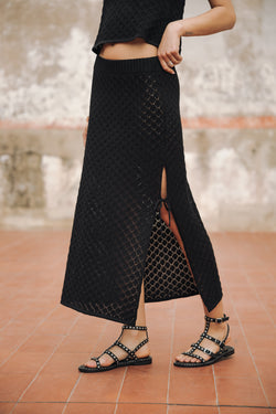 

Falda de punto Mujer Jaia Pointelle black | Freeman T. Porter