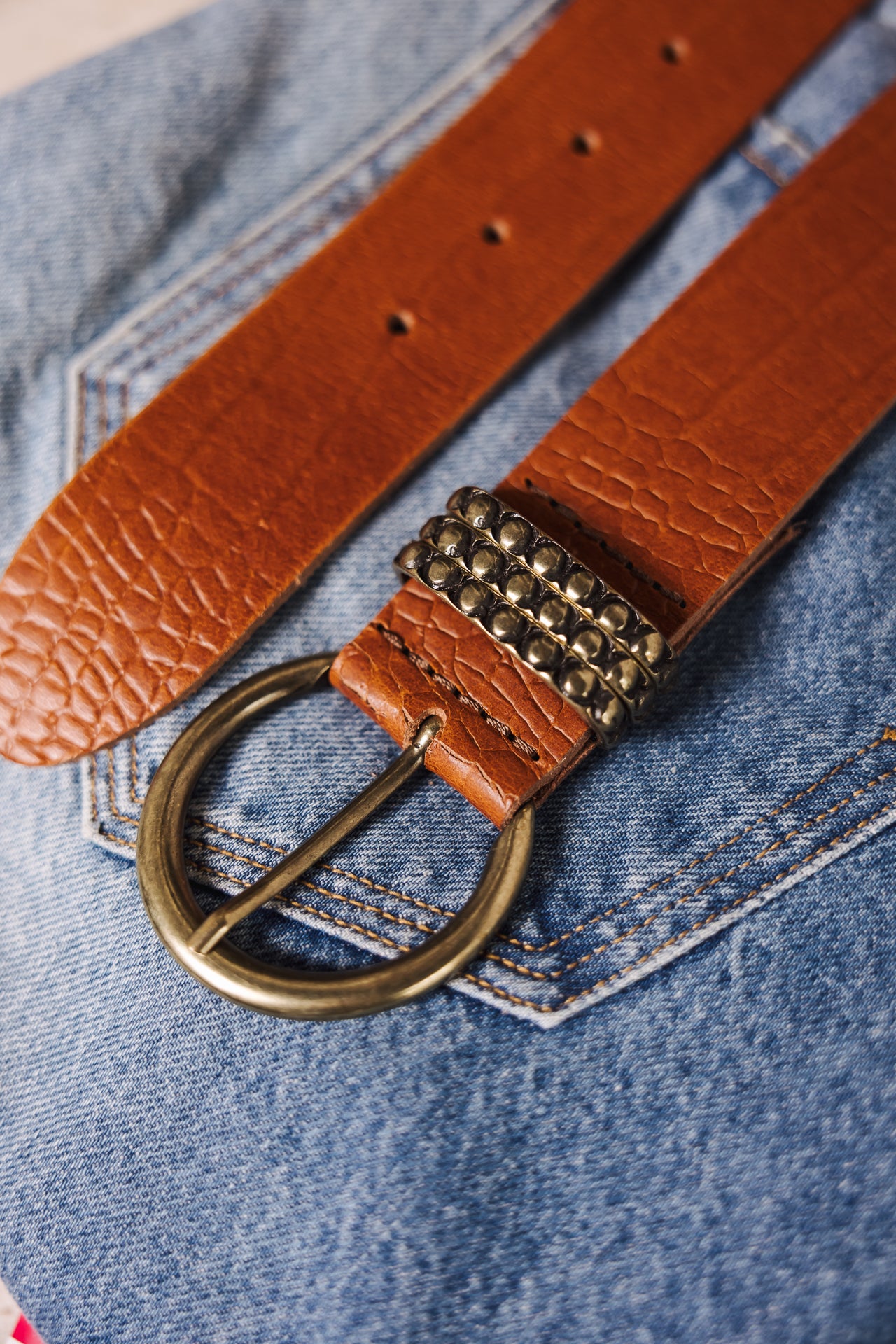 

Leather belt Woman Aubry camel | Freeman T. Porter