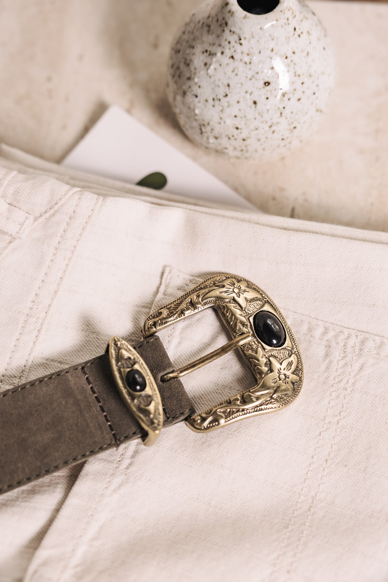 

Ledergürtel Frau Opalia khaki | Freeman T. Porter