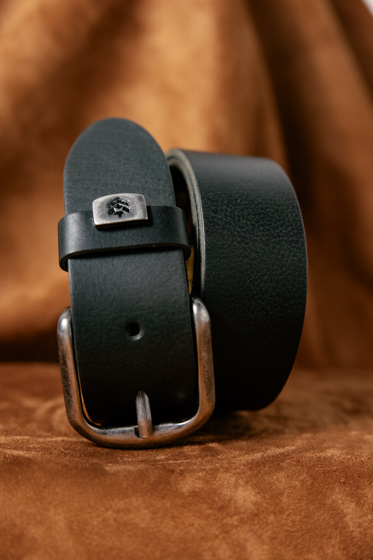 

Leather belt Men Axen black | Freeman T. Porter