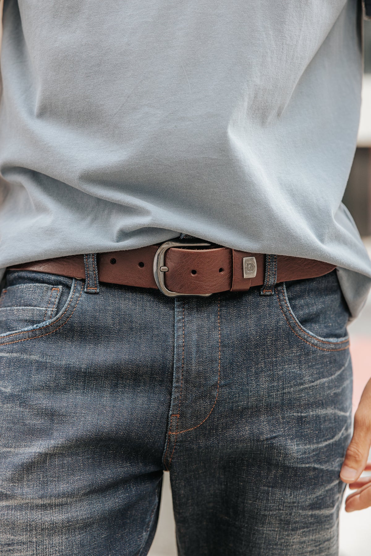 

Leather belt Men Axen brown | Freeman T. Porter