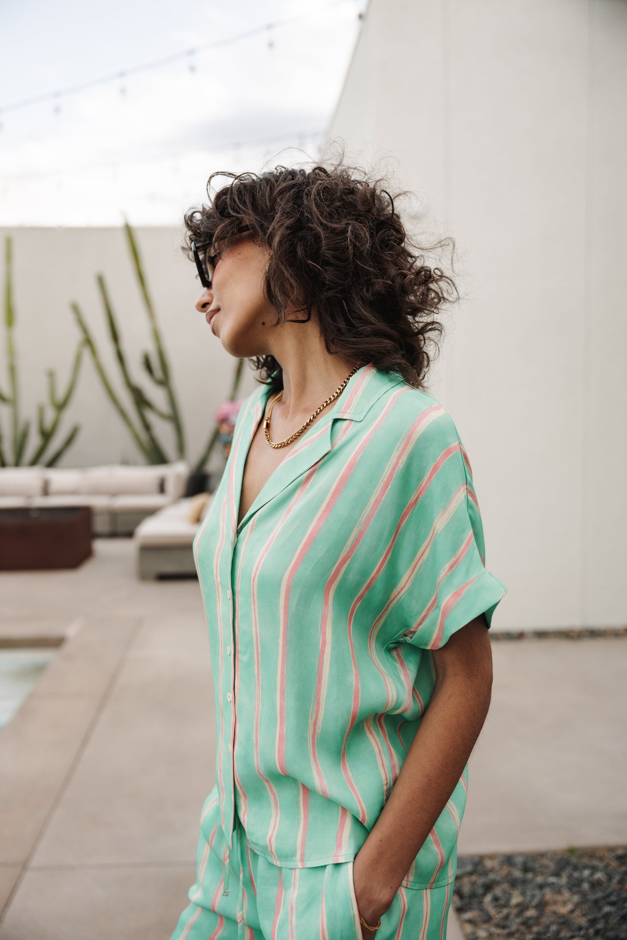 

Chemise fluide à rayures Femme Wina Crafty Stripe deep mint | Freeman T. Porter