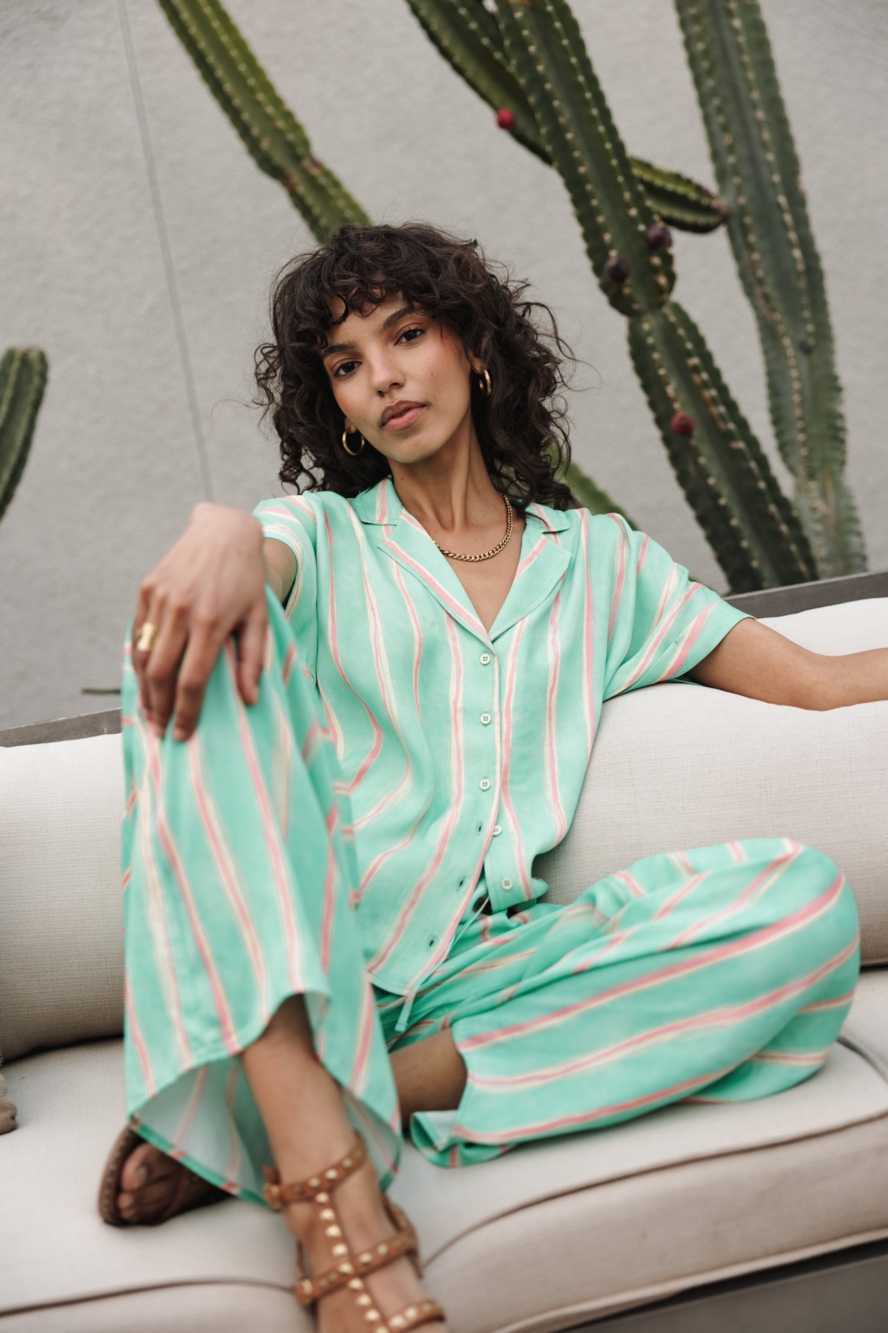 

Chemise fluide à rayures Femme Wina Crafty Stripe deep mint | Freeman T. Porter