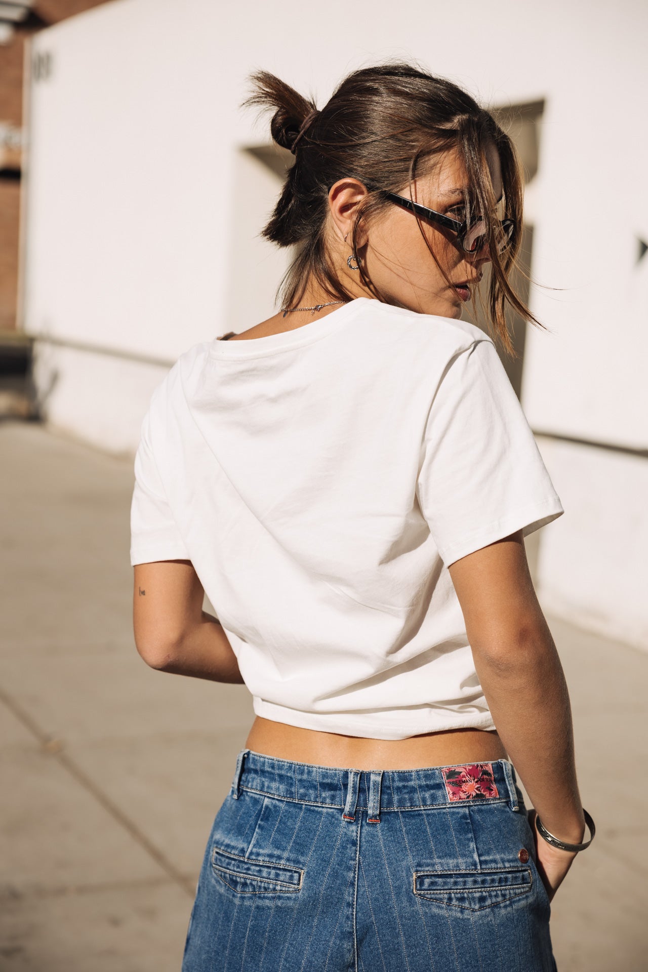 

Printed rhinestone T-shirt Woman Suria Bliss Legend white | Freeman T. Porter