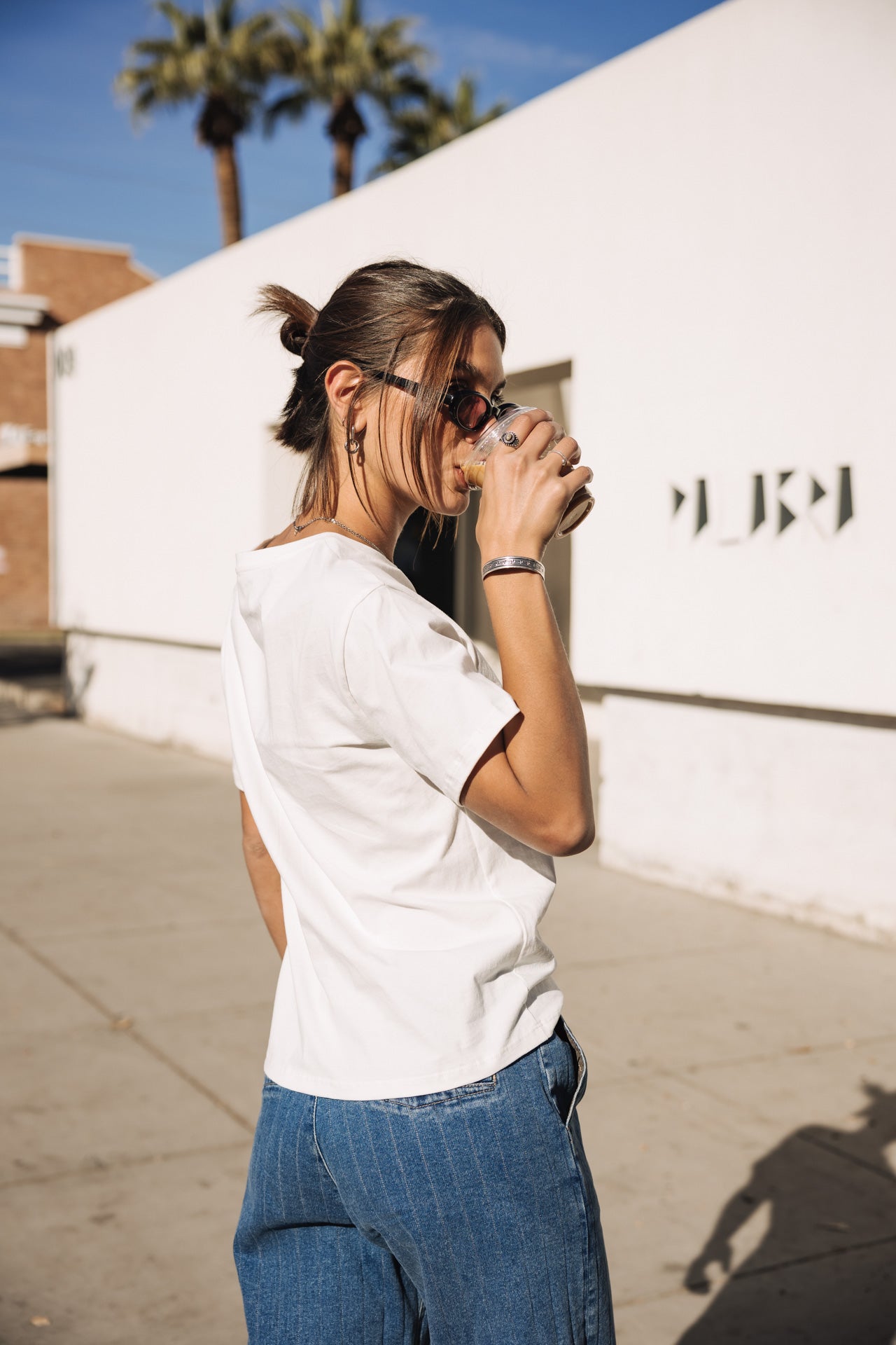

Printed rhinestone T-shirt Woman Suria Bliss Legend white | Freeman T. Porter