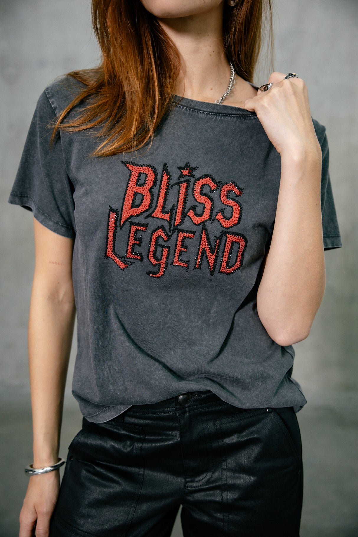 

Camiseta con estampado de strass Mujer Suria Bliss Legend carbone | Freeman T. Porter
