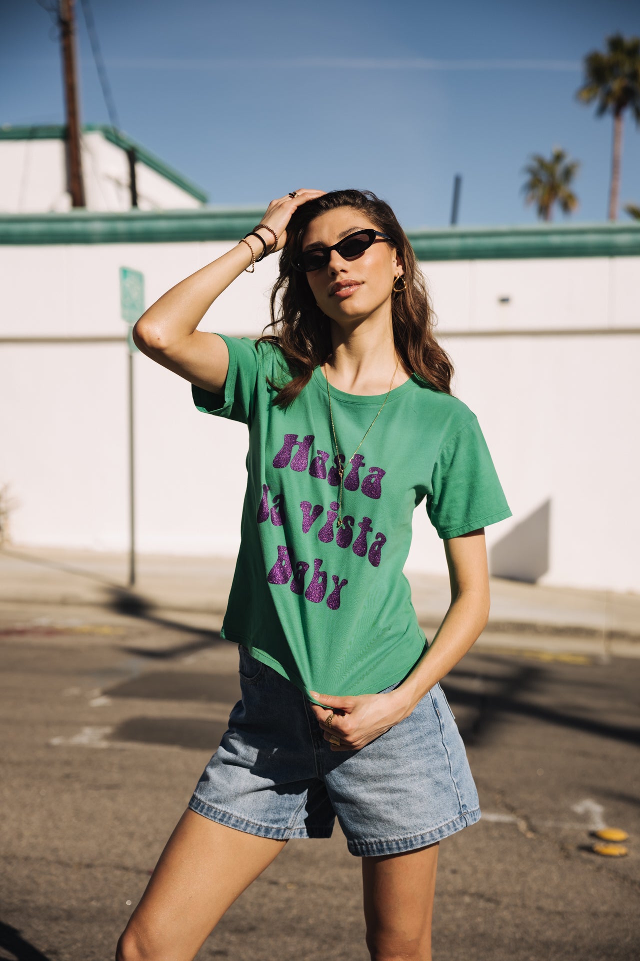   
            

T-shirt imprimé Femme Suria Hasta La Vista Glitter deep mint | Freeman T. Porter
          