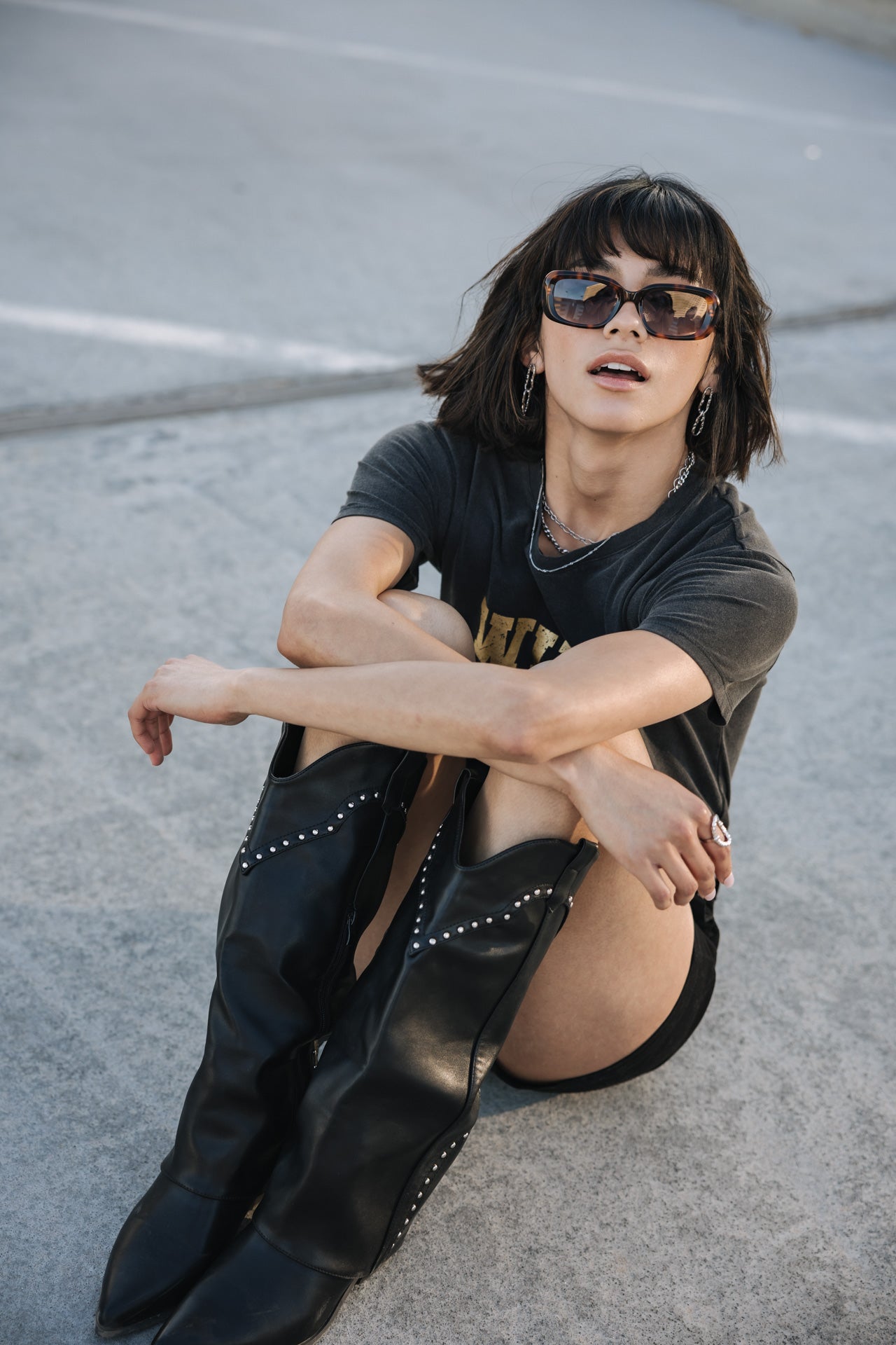 

Printed T-shirt Woman Suria Wild Chica Foil vintage black | Freeman T. Porter