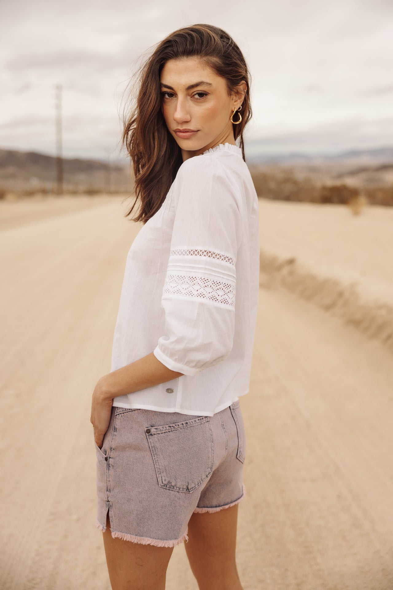 

Lace blouse Woman Brune white | Freeman T. Porter