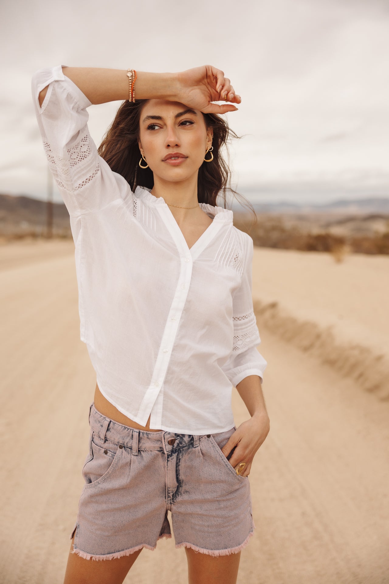 

Lace blouse Woman Brune white | Freeman T. Porter