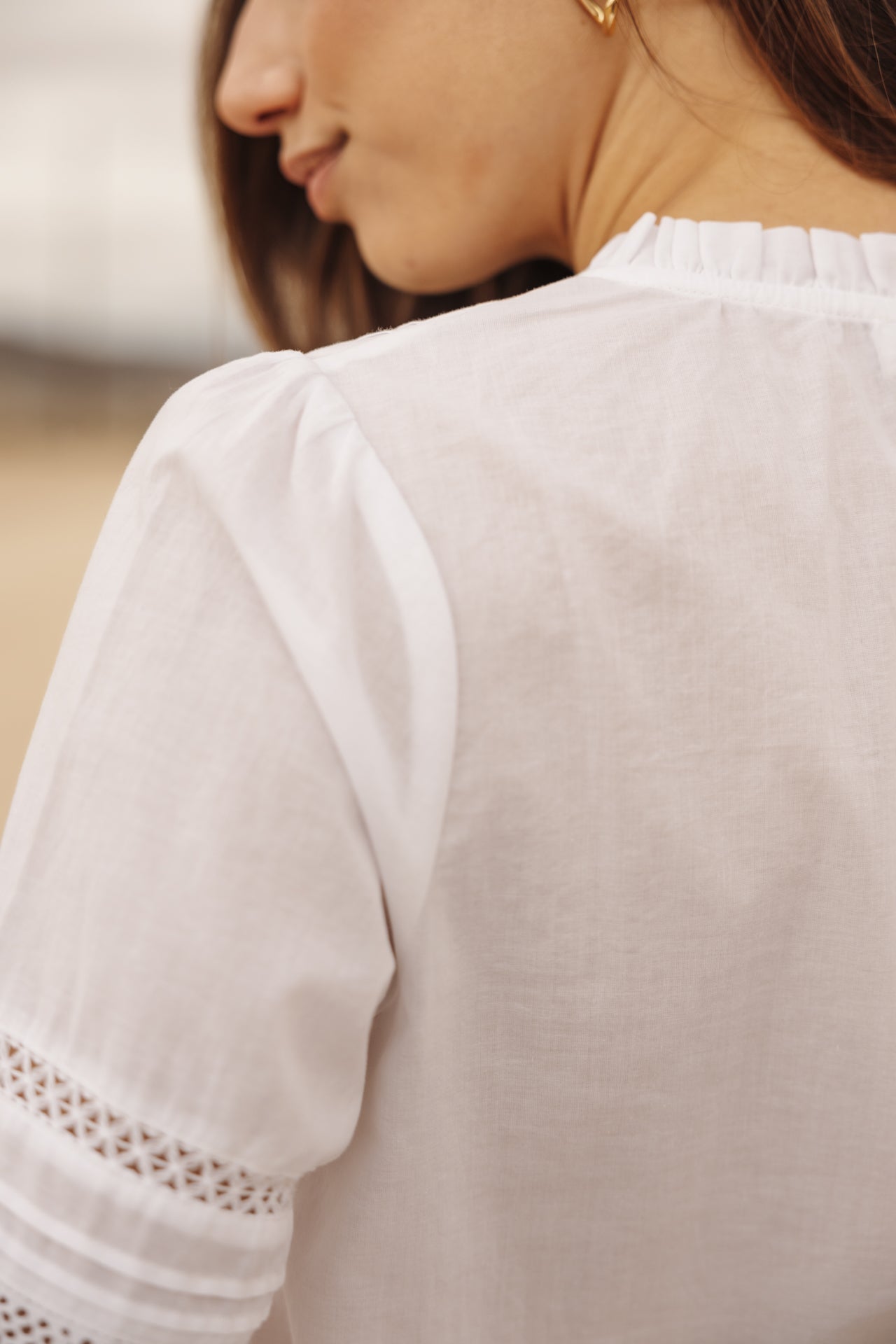 

Lace blouse Woman Brune white | Freeman T. Porter