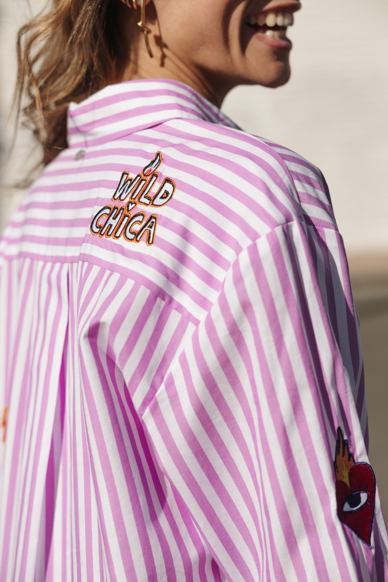 

Chemise rayée à patch Femme Chella Summer Patches lilac | Freeman T. Porter