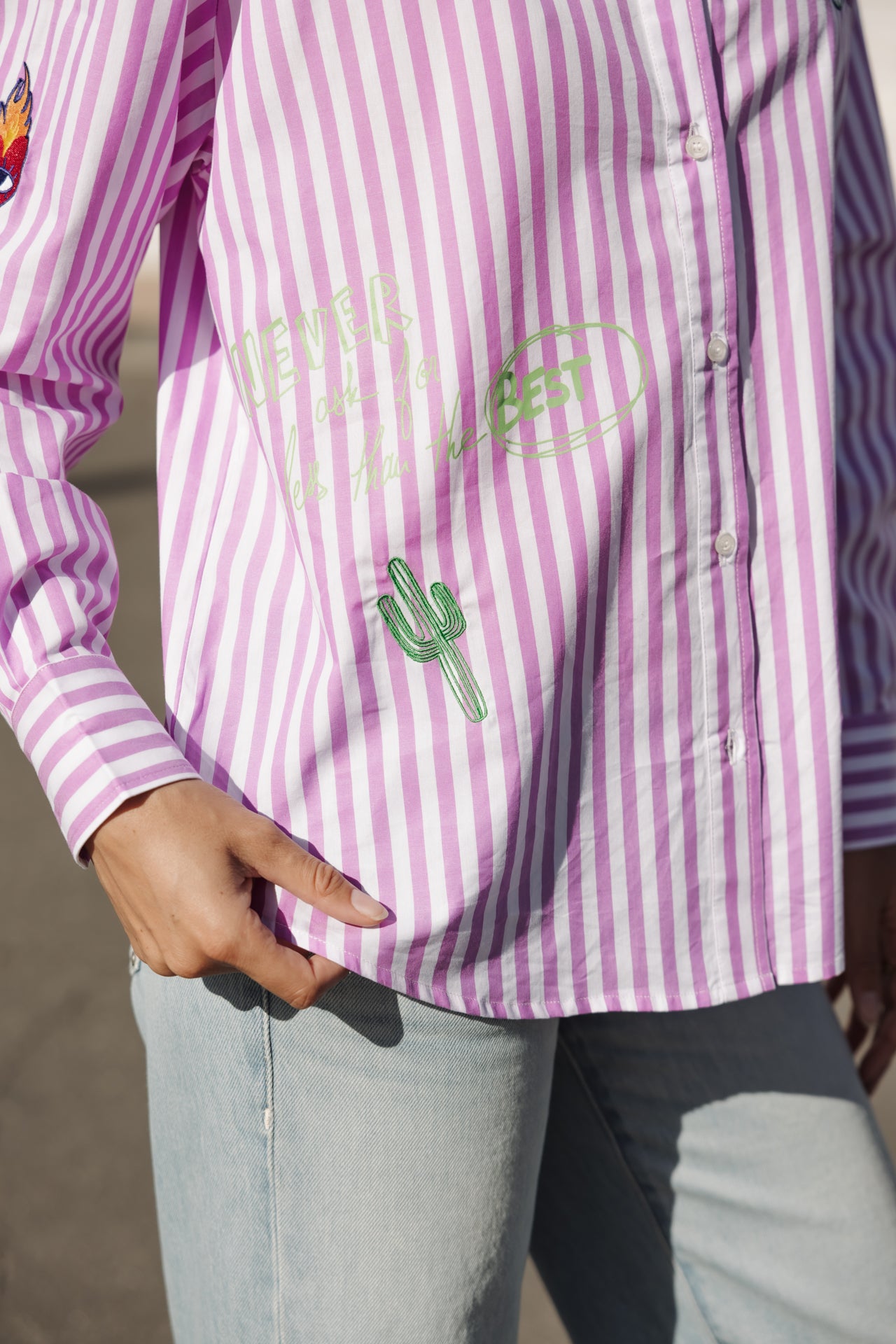 

Chemise rayée à patch Femme Chella Summer Patches lilac | Freeman T. Porter