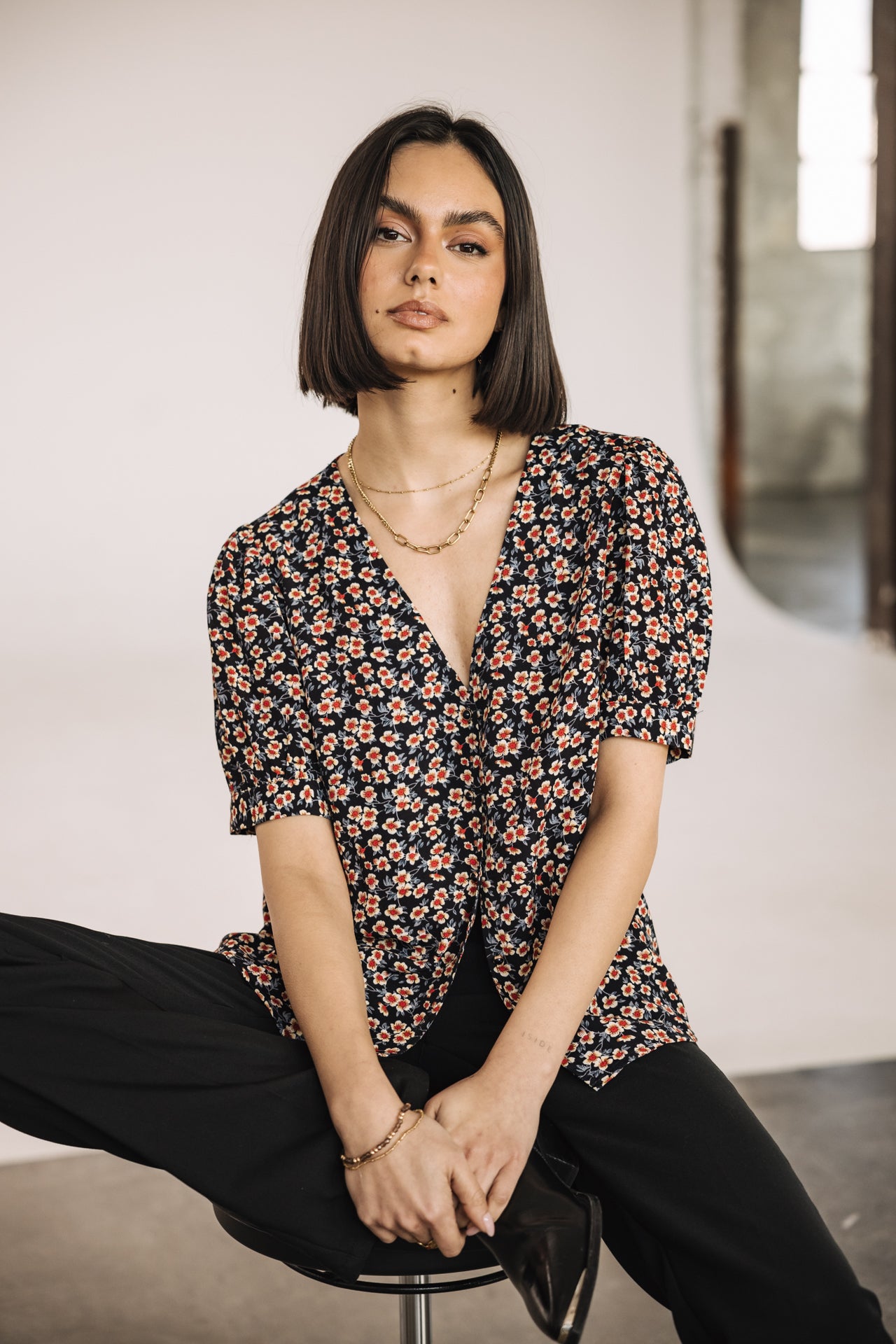 
              

Blouse à manches ballon Femme Tobbia Ditsy night sky | Freeman T. Porter
            