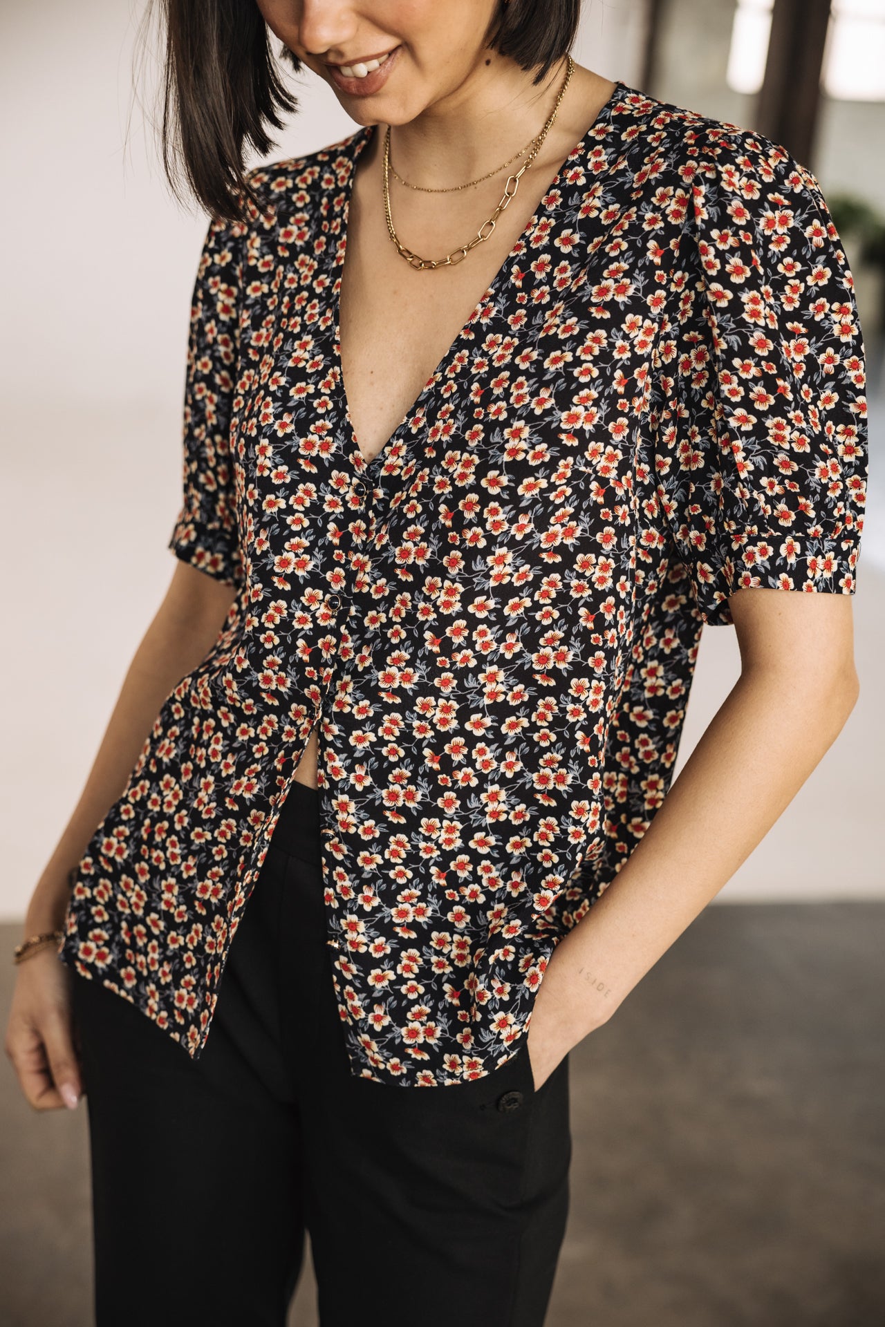 

Blouse à manches ballon Femme Tobbia Ditsy night sky | Freeman T. Porter