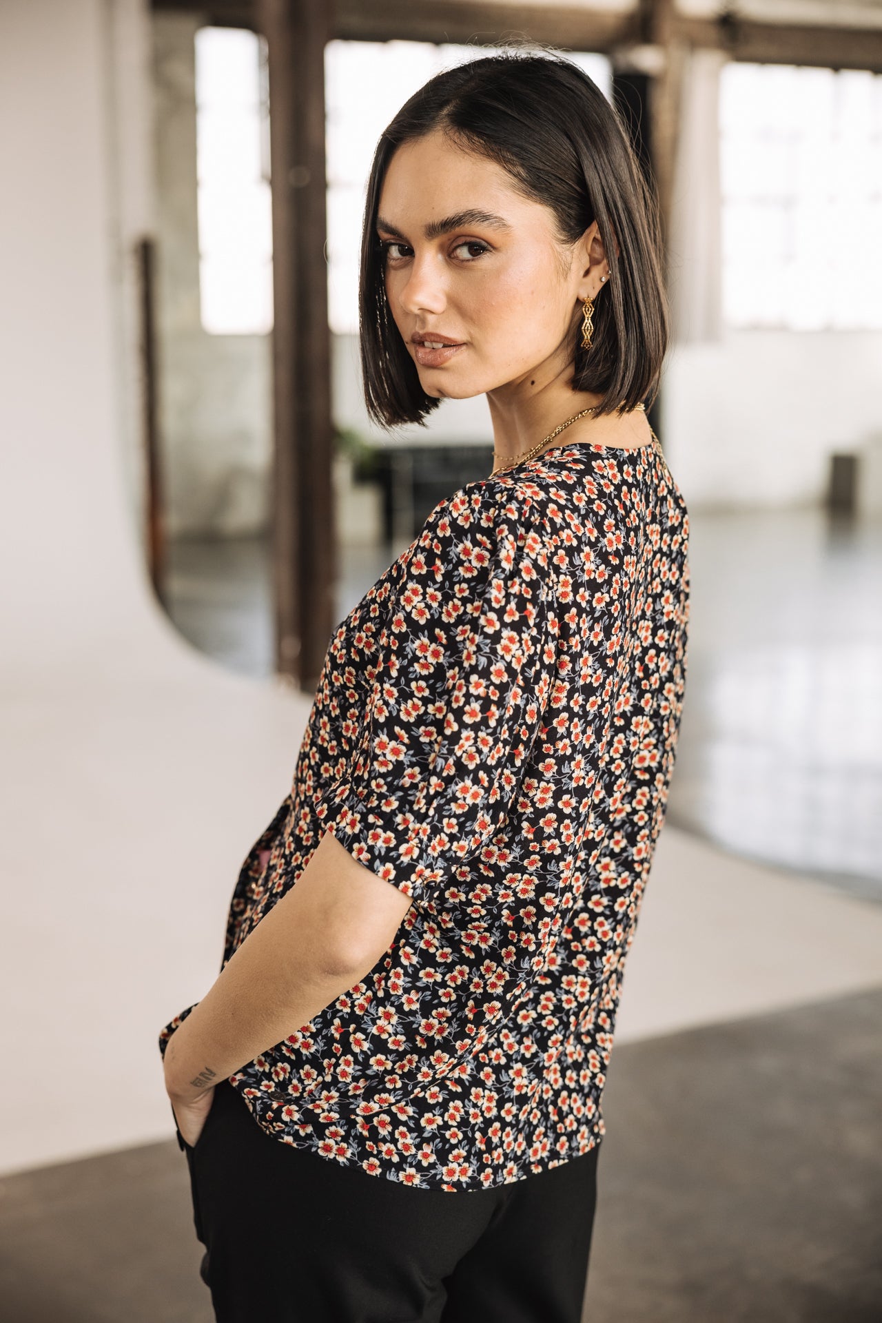 

Blouse à manches ballon Femme Tobbia Ditsy night sky | Freeman T. Porter