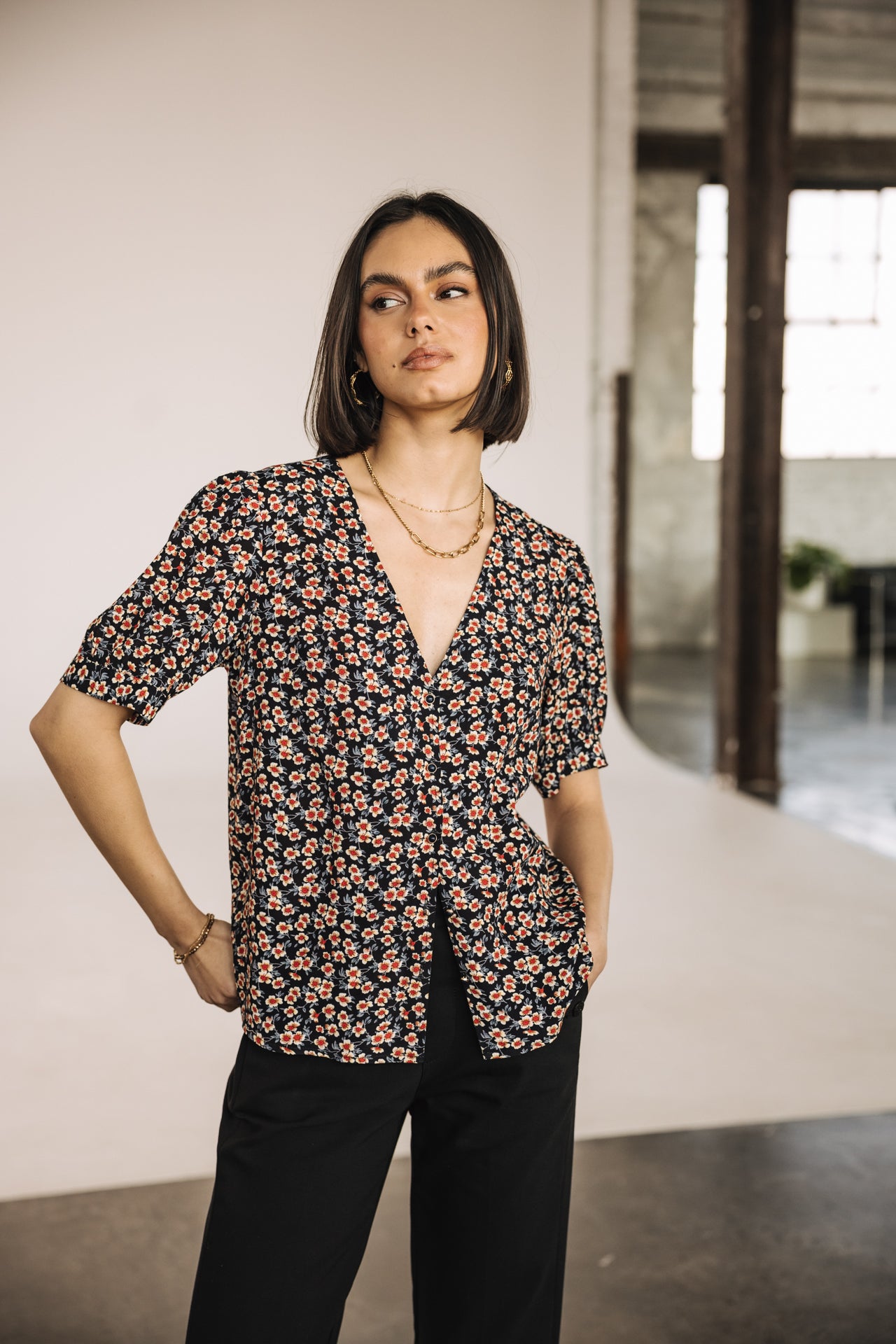 

Blouse à manches ballon Femme Tobbia Ditsy night sky | Freeman T. Porter