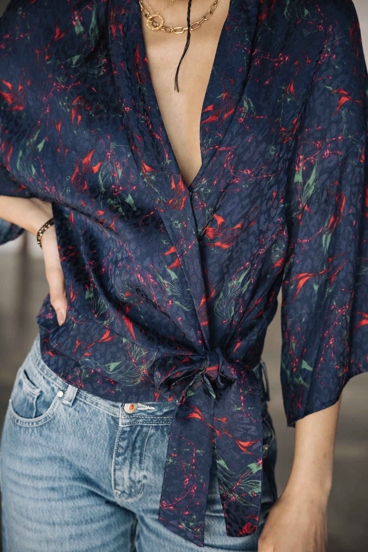 

Top kimono Mujer Triane Carpe Koi navy | Freeman T. Porter
