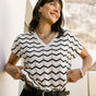 

Top esprit crochet Femme Tanisse Waves black&white white | Freeman T. Porter