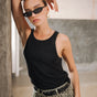 

Tanktop Frau Dorine Rib black | Freeman T. Porter