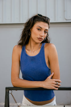 

Camiseta sin mangas Mujer Dorine Rib dazzling blue | Freeman T. Porter