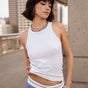 

Camiseta de tirantes lamé Mujer Dorine Foiled off white | Freeman T. Porter