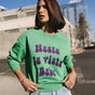 

Printed sweatshirt Woman Saudade Hasta La Vista Glitter deep mint | Freeman T. Porter