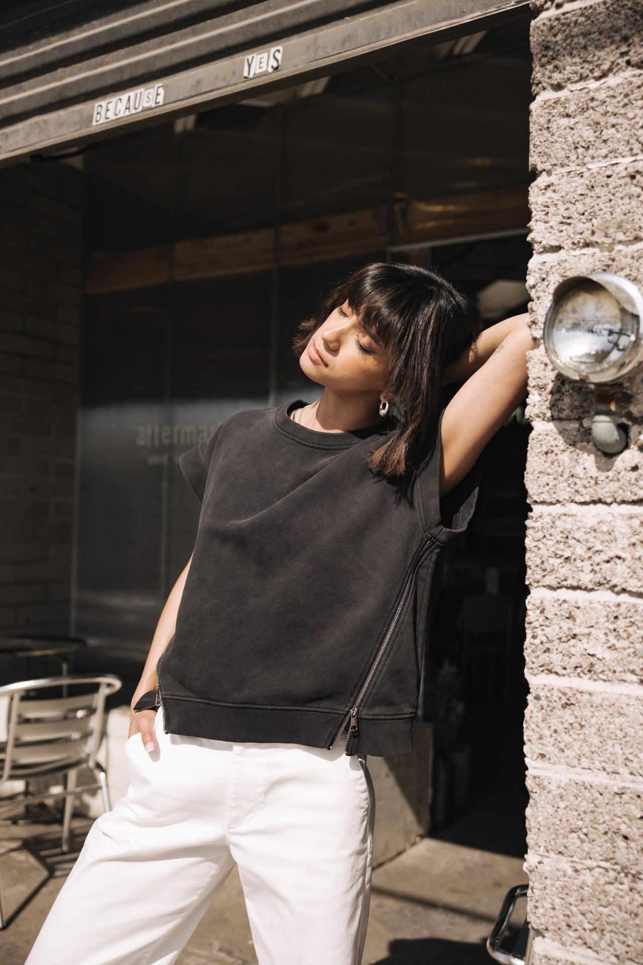 

Ärmelloses Sweatshirt Frau Swanna vintage black | Freeman T. Porter