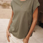 

Embroidered T-shirt Women Tarik Ribbon deep lichen green | Freeman T. Porter