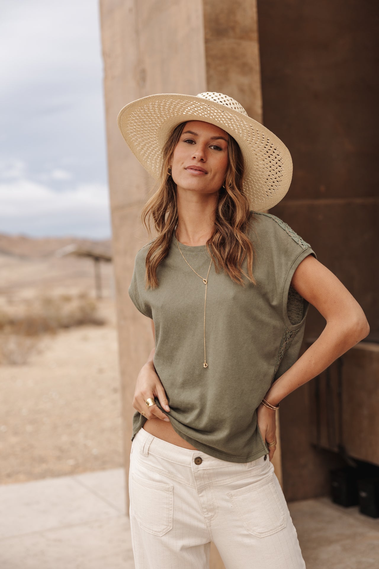 

T-shirt brodé Femme Tarik Ribbon deep lichen green | Freeman T. Porter