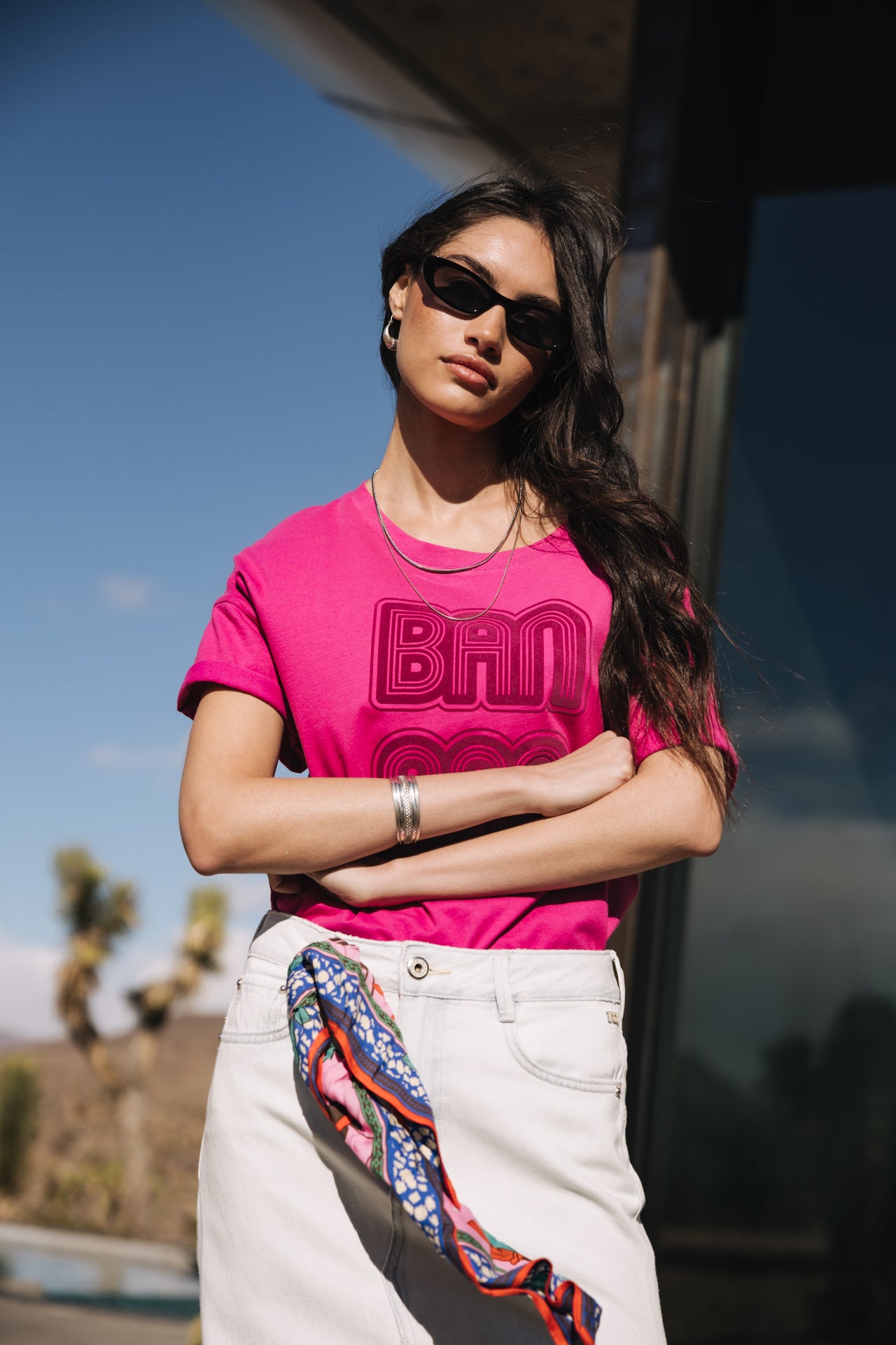 

Printed T-shirt Woman Tomia Banana fushia red | Freeman T. Porter