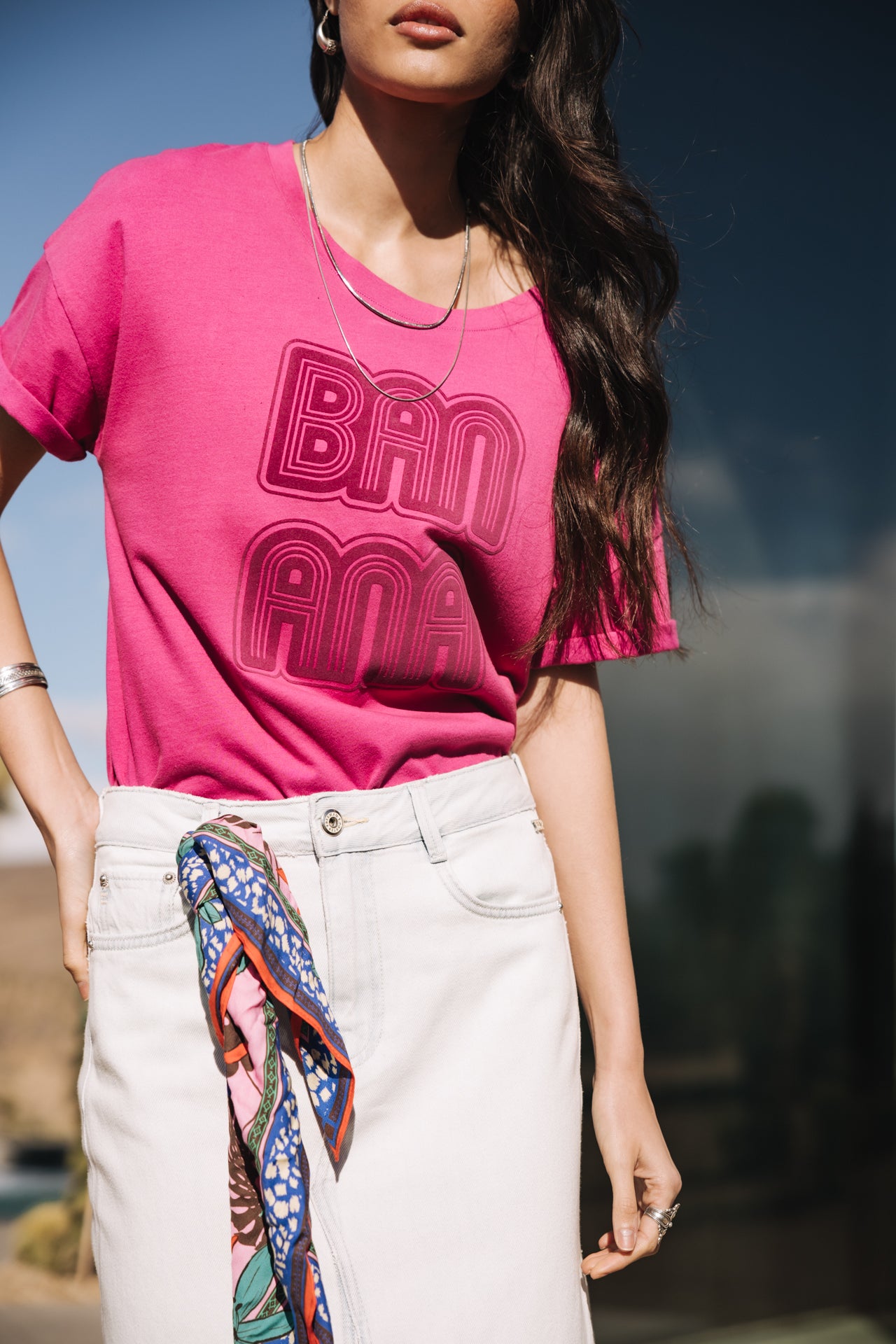 

Printed T-shirt Woman Tomia Banana fushia red | Freeman T. Porter
