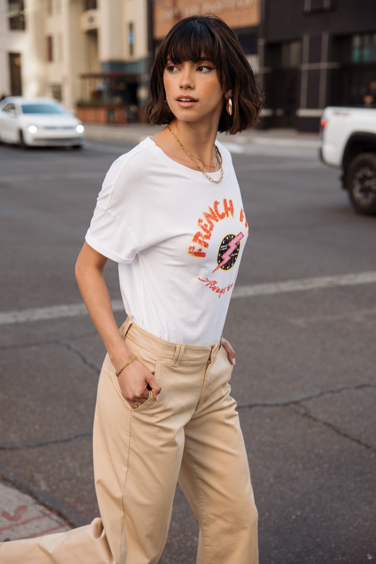

Camiseta estampada Mujer Tomia French Fry white | Freeman T. Porter
