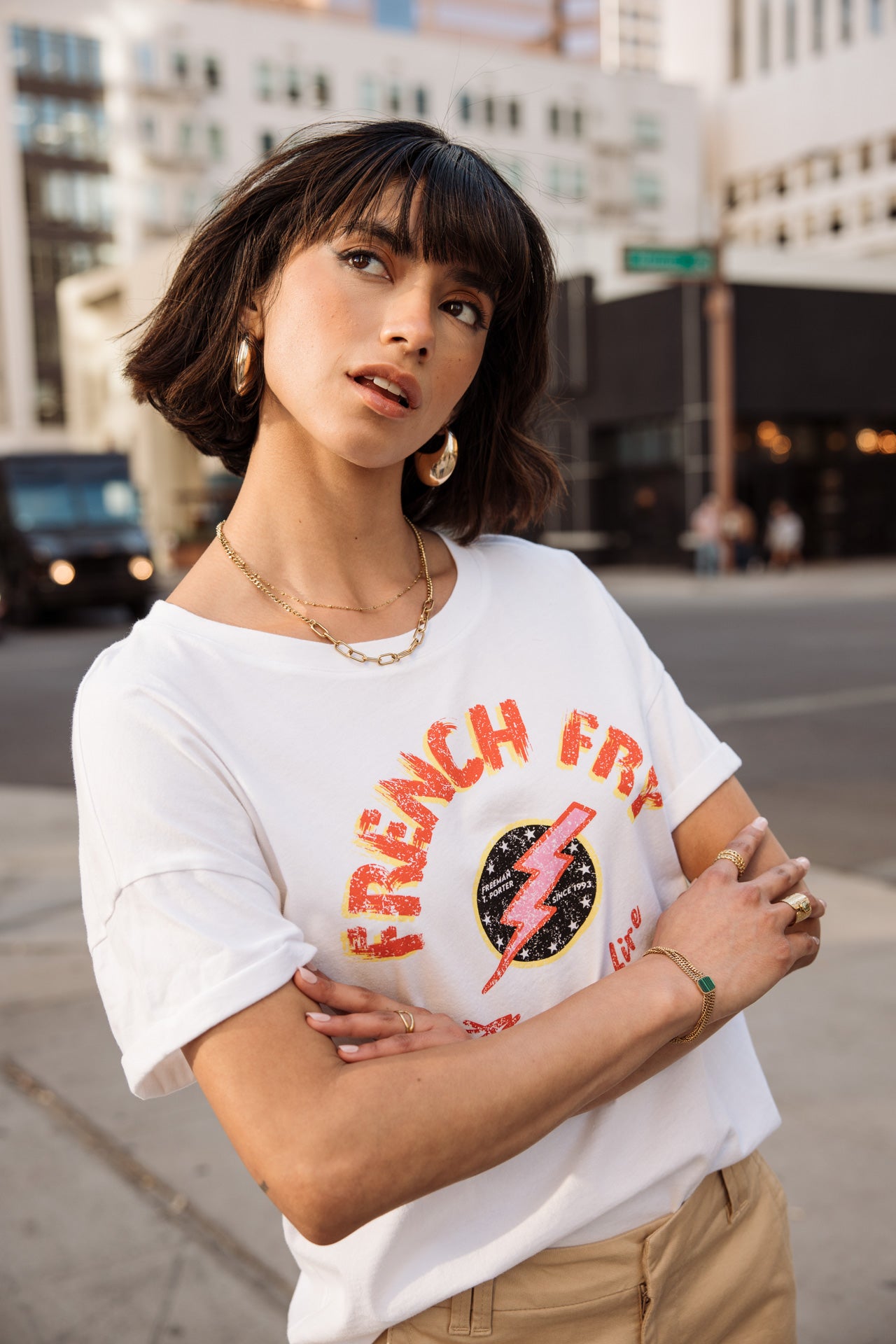 

Camiseta estampada Mujer Tomia French Fry white | Freeman T. Porter
