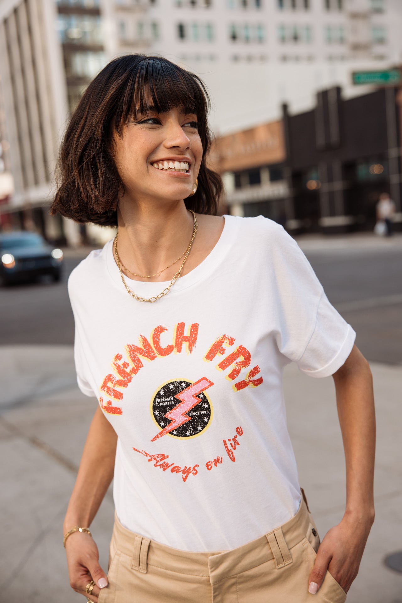 

Camiseta estampada Mujer Tomia French Fry white | Freeman T. Porter