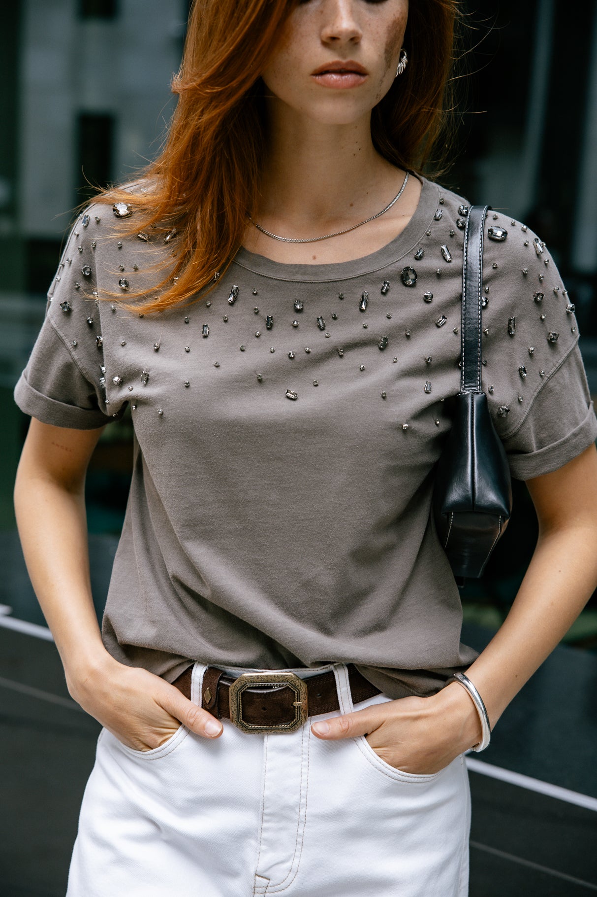 

T-shirt diamants Femme Tomia Grunge steeple grey | Freeman T. Porter