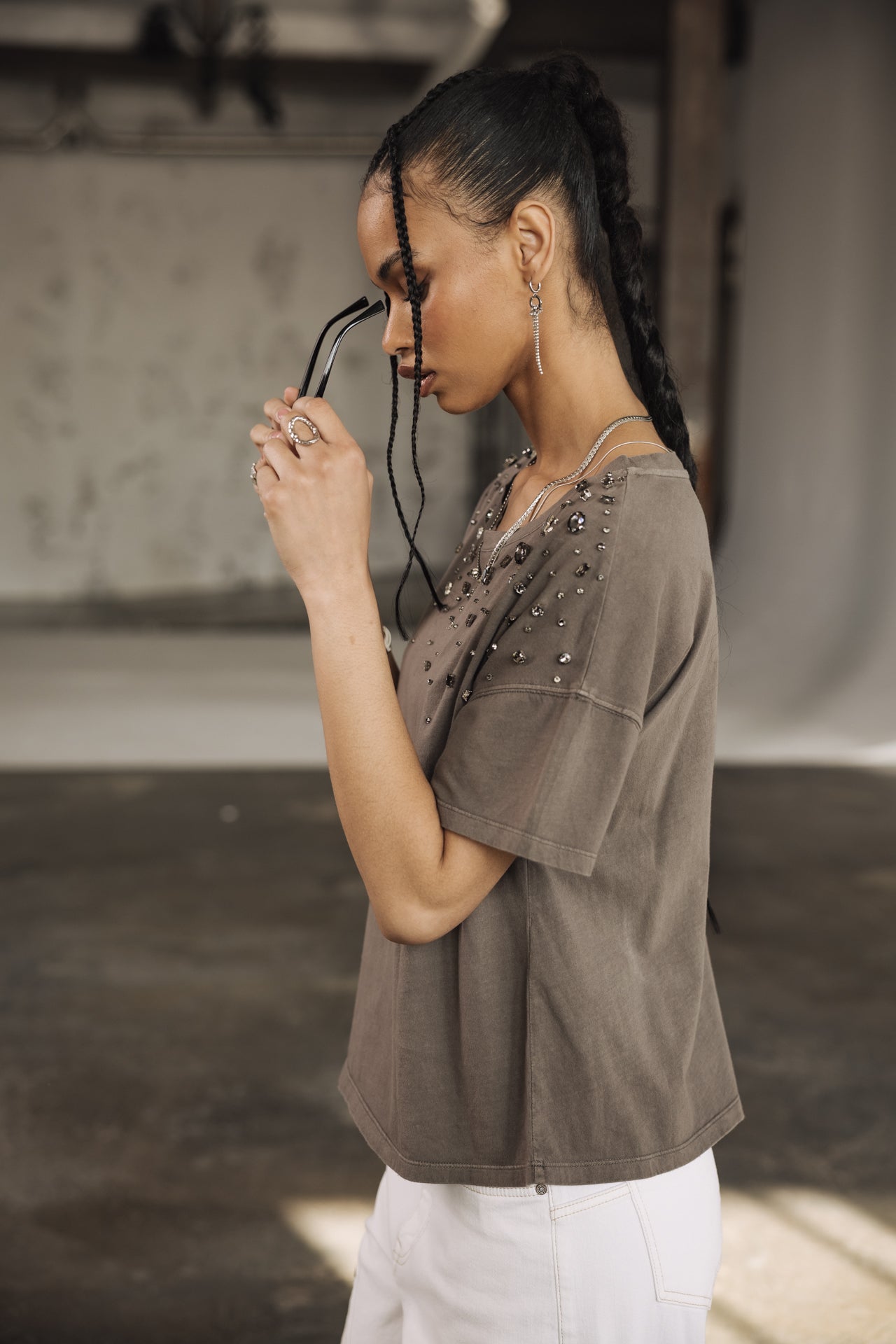 

T-Shirt diaments Frau Tomia Grunge steeple grey | Freeman T. Porter