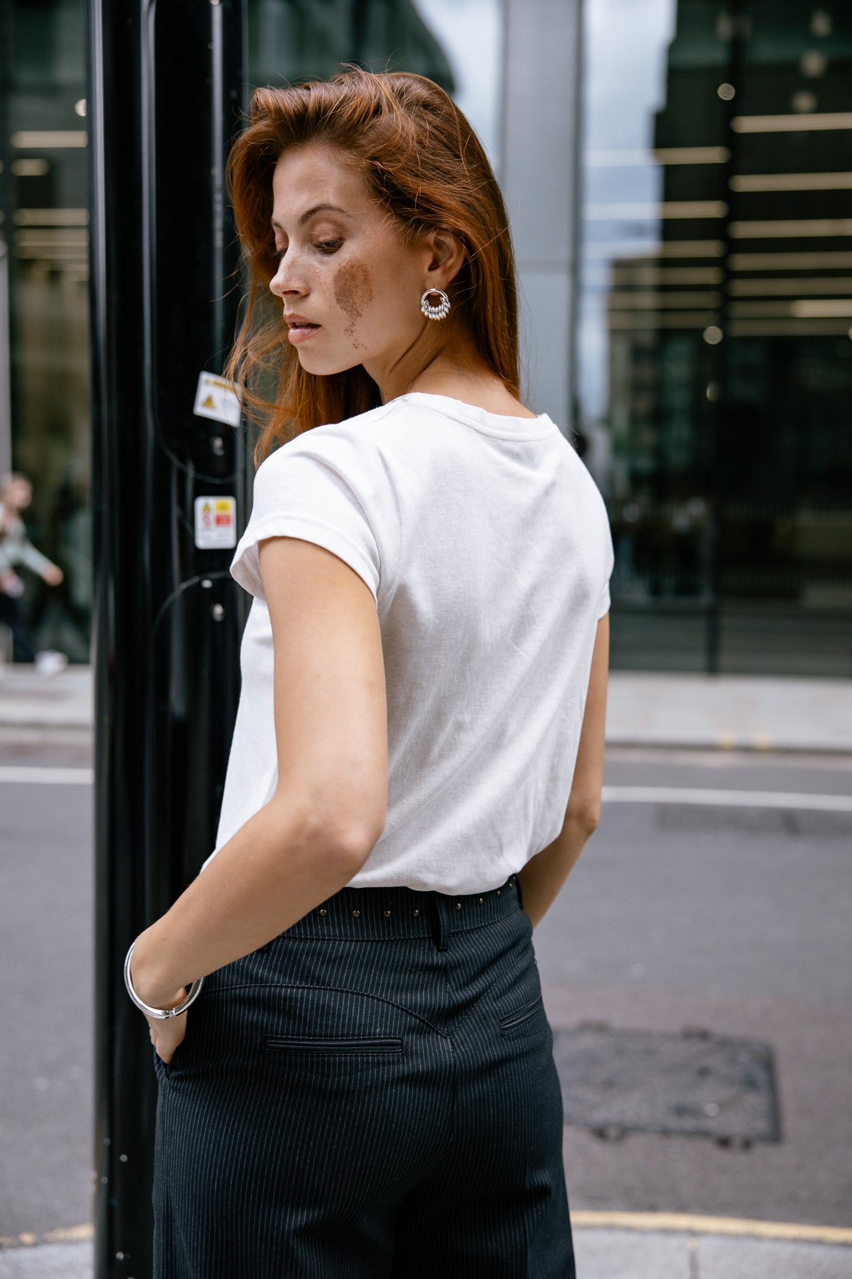 

V-neck T-shirt Woman Taile Studs white | Freeman T. Porter